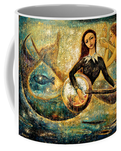 Mermaids Coffee Mug featuring the painting UnderSea by Shijun Munns