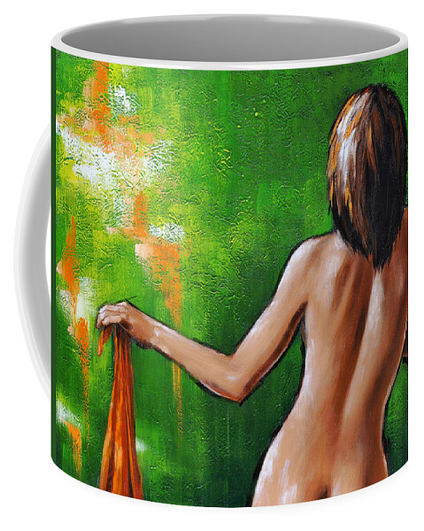 Nude Coffee Mug featuring the painting Undressed by Glenn Pollard