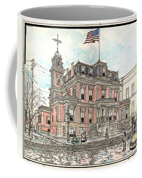 Union League Philadelphia Coffee Mug featuring the drawing Union League Philadelphia by Ira Shander