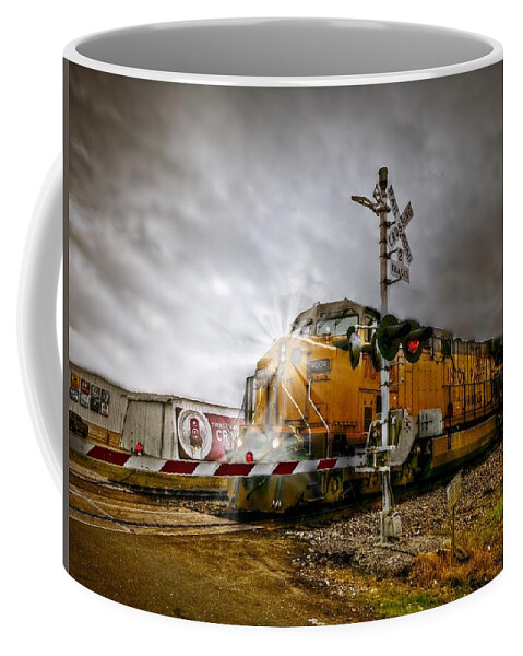 Up 7064 Coffee Mug featuring the digital art Union Pacific 7064 by Linda Unger