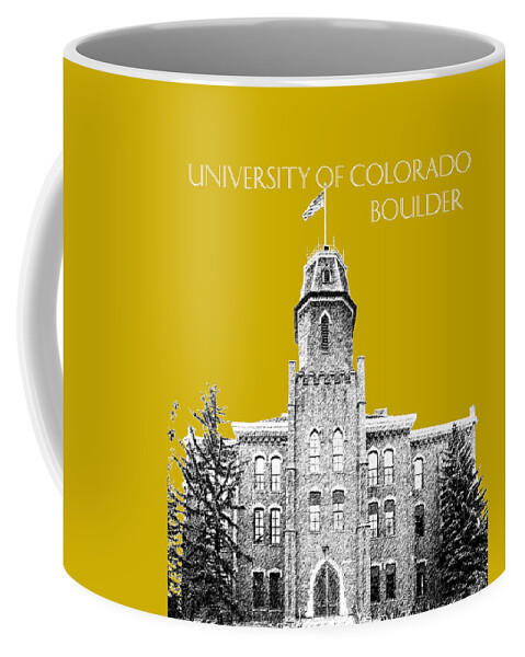 University Coffee Mug featuring the digital art University of Colorado Boulder - Gold by DB Artist