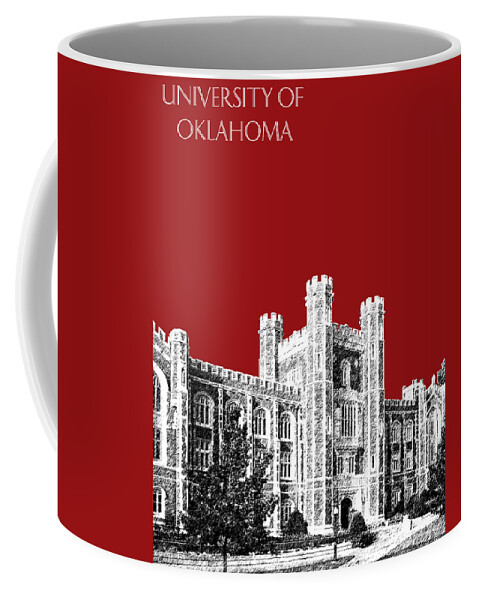 University Coffee Mug featuring the digital art University of Oklahoma - Dark Red by DB Artist