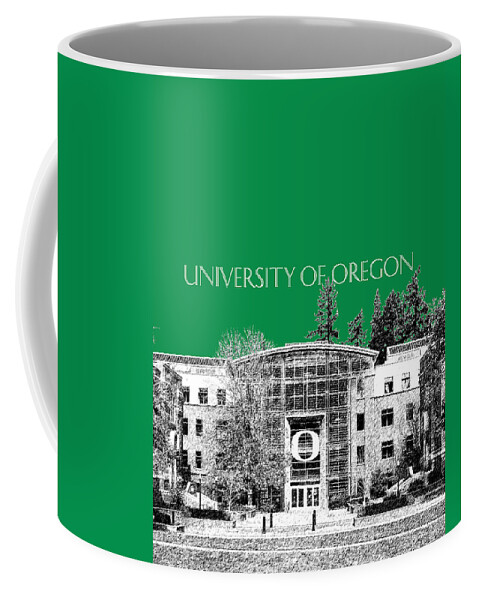 University Coffee Mug featuring the digital art University of Oregon - Forest Green by DB Artist