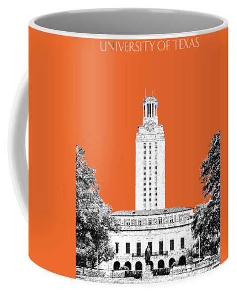 University Coffee Mug featuring the digital art University of Texas - Coral by DB Artist