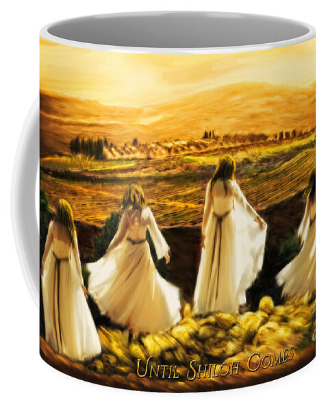Shiloh Prophetic Art Coffee Mug featuring the digital art Until Shiloh Comes by Constance Woods
