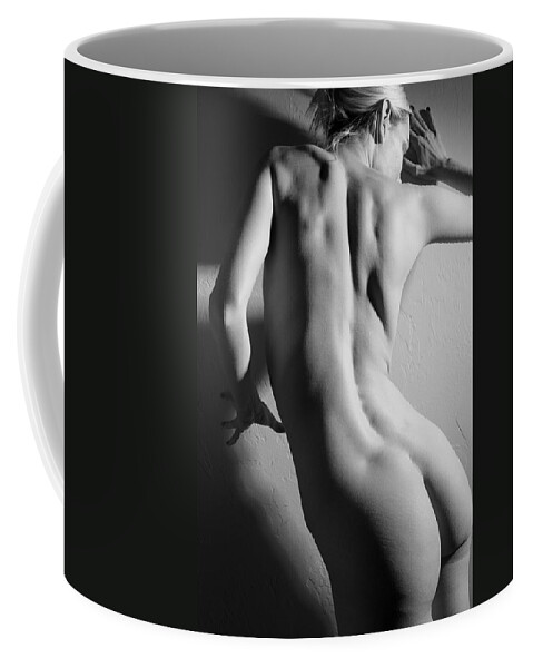 Nude Coffee Mug featuring the photograph Untitled in Black And White by Joe Kozlowski