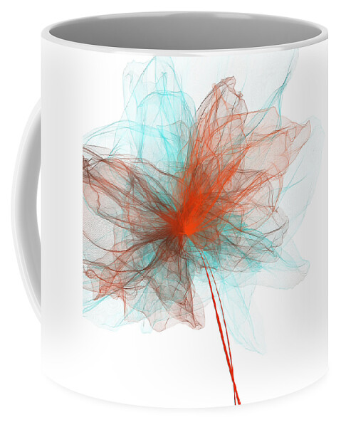 Turquoise Art Coffee Mug featuring the painting Unwind - Turquoise And Orange Art by Lourry Legarde
