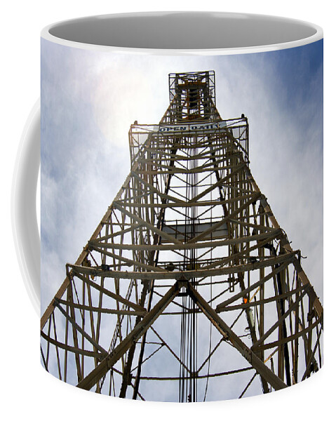 Oil Well Coffee Mug featuring the photograph Up the down hole by Robert Brown