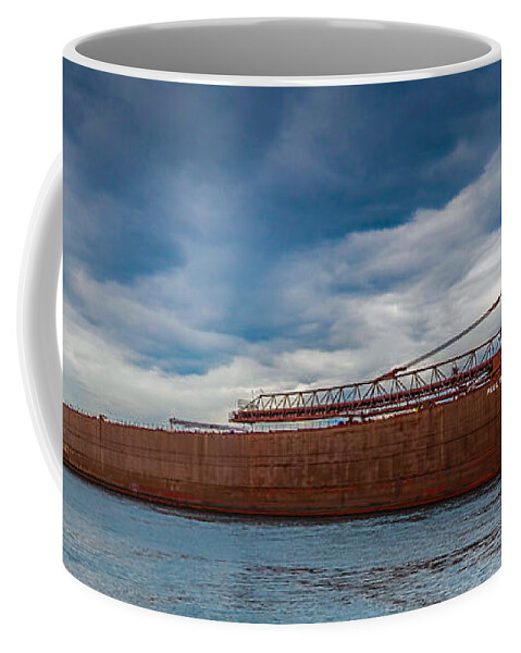 Sault Ste. Marie Coffee Mug featuring the photograph Upbound at Mission Point 2 by Gales Of November