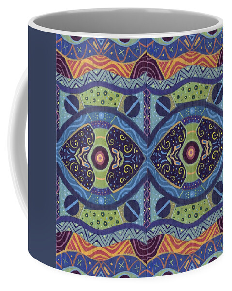 Abstract Coffee Mug featuring the painting Uplifted 2 - The Joy of Design X X I I I Arrangement by Helena Tiainen