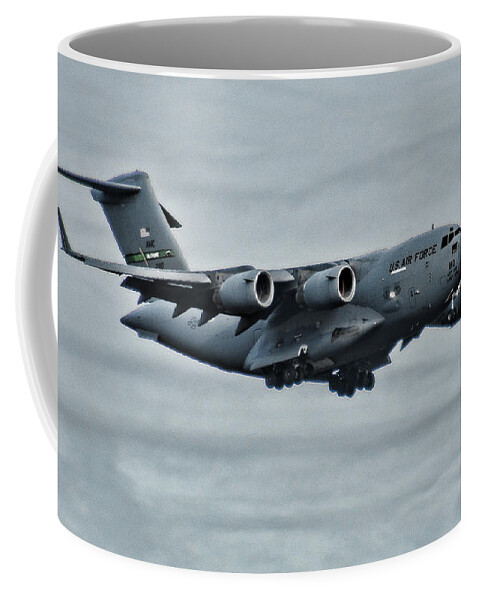 Airplane Coffee Mug featuring the photograph US Air Force C17 by Ron Roberts