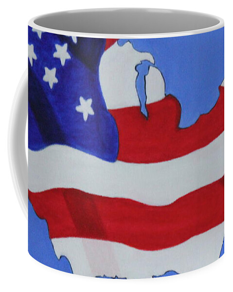 All Products Coffee Mug featuring the painting Us Flag by Lorna Maza