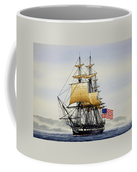 Tall Ship Coffee Mug featuring the painting Uss Constitution by James Williamson