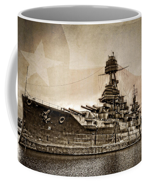 Battleship Coffee Mug featuring the photograph U.S.S. Texas by Ken Smith