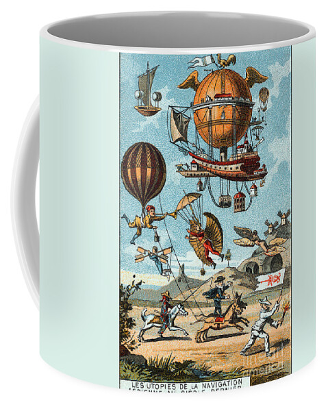Technology Coffee Mug featuring the photograph Utopian Flying Machines 19th Century by Science Source