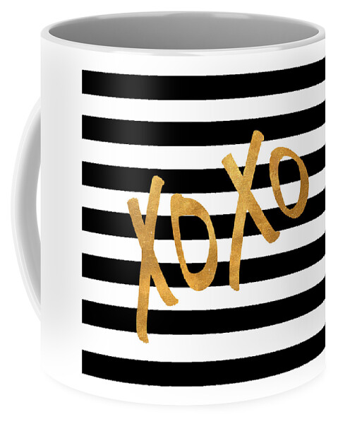 Valentines Coffee Mug featuring the digital art Valentines Stripes IIi by South Social Studio