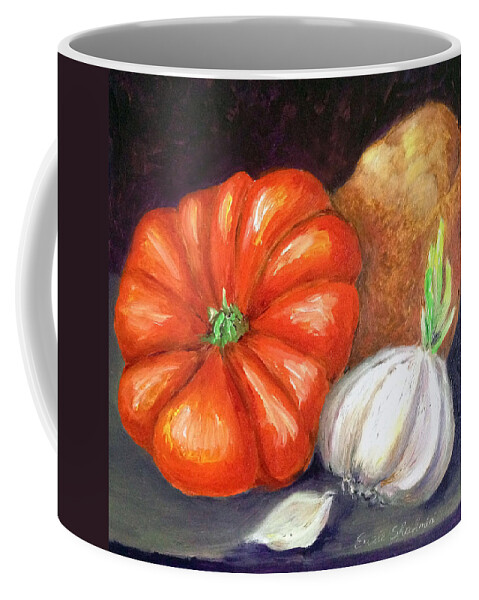 Vegetables Coffee Mug featuring the painting Veggie Trio by Portraits By NC