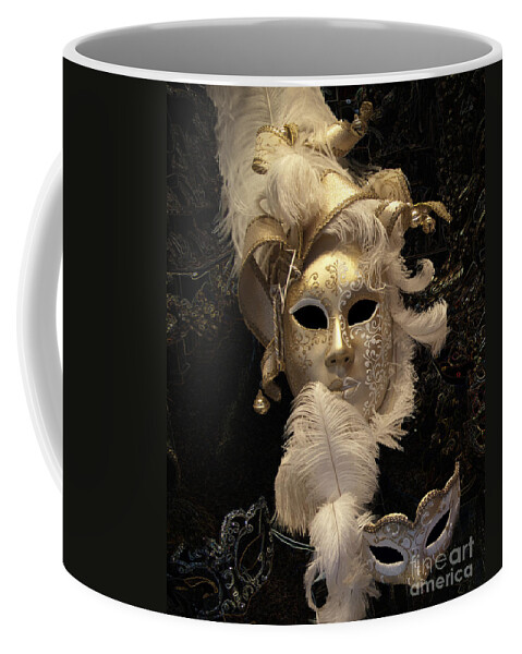 Mask Coffee Mug featuring the photograph Venetian Face Mask B by Heiko Koehrer-Wagner