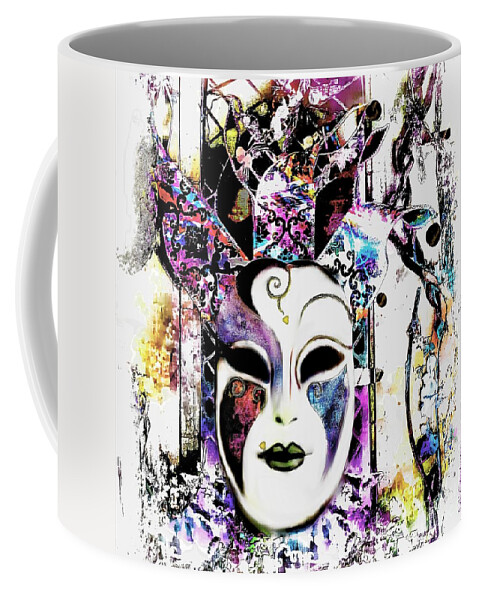 Wall Coffee Mug featuring the painting Venetian Mask by Barbara Chichester