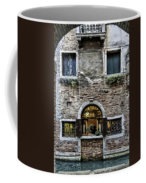 Architecture Coffee Mug featuring the photograph Venetian Restaurant by Maria Coulson