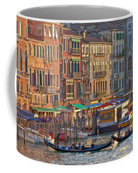 Venice Coffee Mug featuring the photograph Venice palazzi at sundown by Heiko Koehrer-Wagner