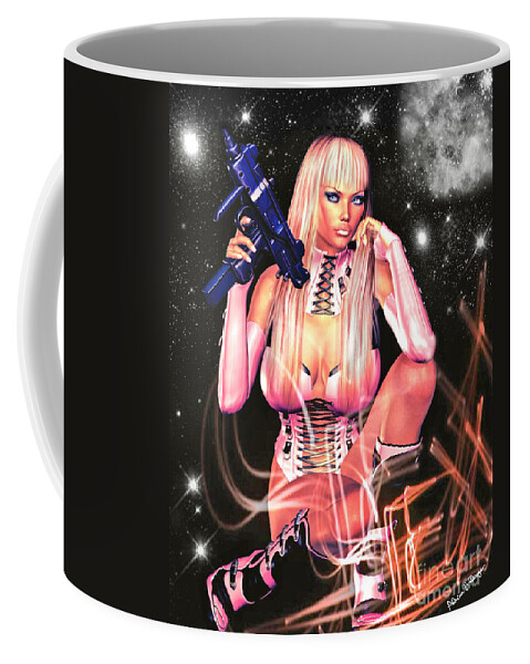 Sci-fi Coffee Mug featuring the mixed media Venus in Pink by Alicia Hollinger