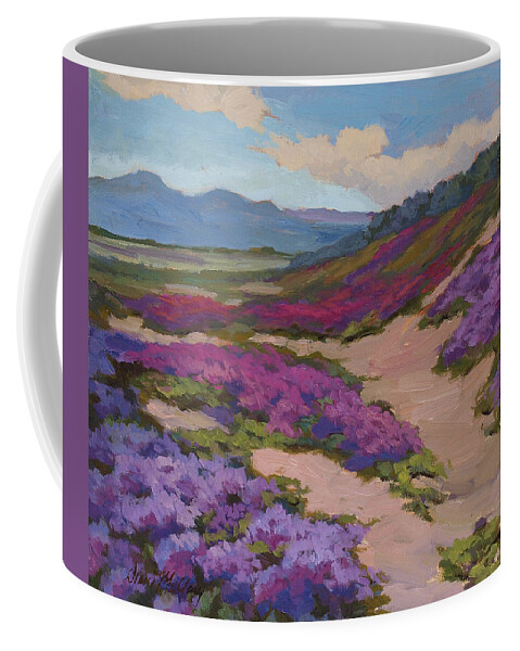 Verbena Coffee Mug featuring the painting Verbena Harmony in Purple by Diane McClary