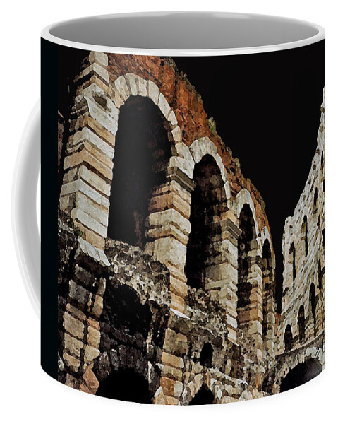 Verona Coffee Mug featuring the digital art Verona Arena by John Vincent Palozzi