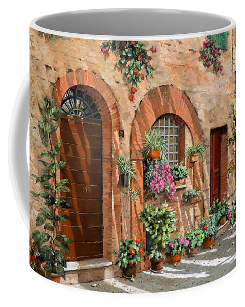 Tuscany Coffee Mug featuring the painting Viaggio In Toscana by Guido Borelli