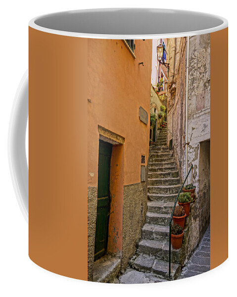 Cinque Terre Coffee Mug featuring the photograph Vicolo Della Valle Riomaggiore Italy DSC02537 by Greg Kluempers