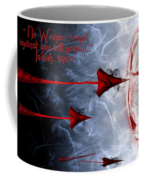 Victory Shield Coffee Mug featuring the digital art Victory Shield by Jennifer Page