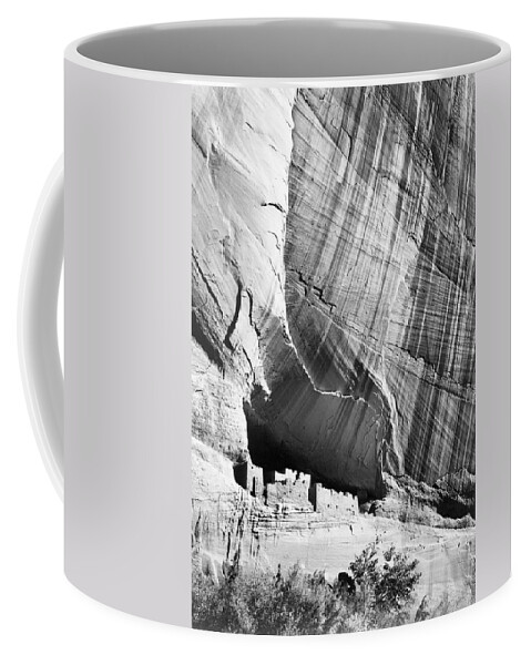Ansel Adams Coffee Mug featuring the digital art View from river valley Canyon de Chelly by Ansel Adams