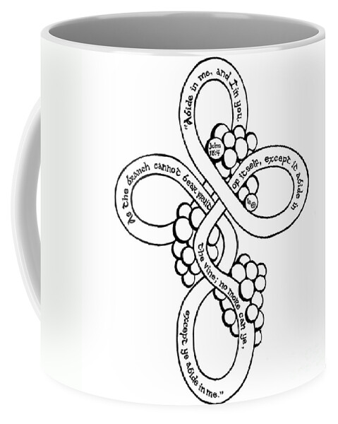 Leigh Eldred Coffee Mug featuring the mixed media Vine Cross by Leigh Eldred