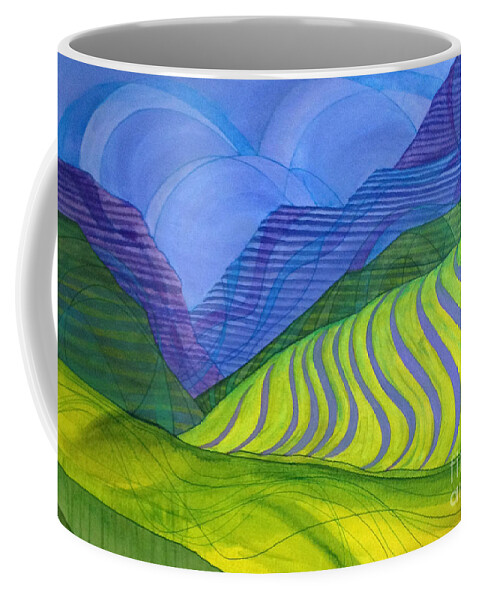 Landscape Coffee Mug featuring the painting Vineyard by Lynellen Nielsen