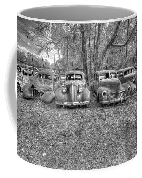 Antique Coffee Mug featuring the photograph Vintage Auto Graveyard by Valerie Cason
