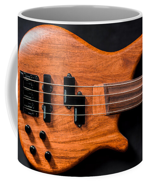 Art Coffee Mug featuring the photograph Vintage Bass Guitar Body by Semmick Photo