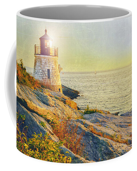 Castle Coffee Mug featuring the photograph Vintage Castle Hill Light by Marianne Campolongo