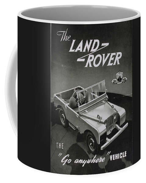 Landrover Coffee Mug featuring the photograph Vintage Land Rover Advert by Georgia Clare