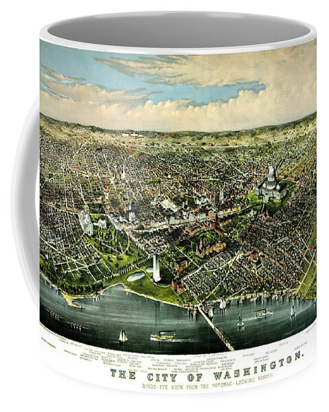 Washington Coffee Mug featuring the photograph Vintage Map of the City of Washington by Benjamin Yeager