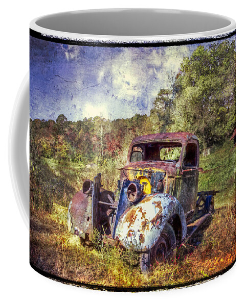 1930s Coffee Mug featuring the photograph Vintage Plymouth by Debra and Dave Vanderlaan
