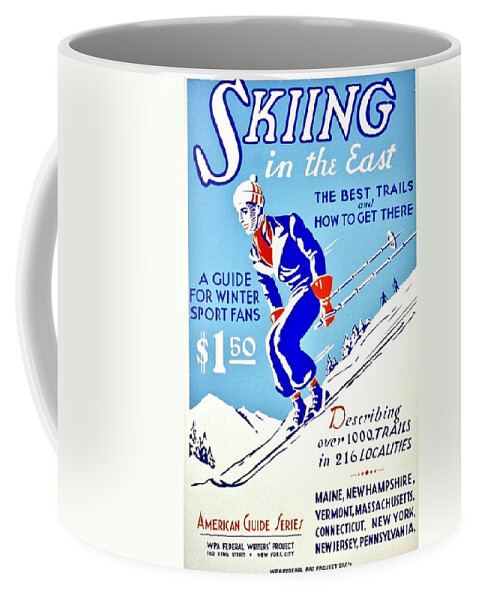 Vintage Coffee Mug featuring the photograph Vintage Poster - Sports - Skiing by Benjamin Yeager