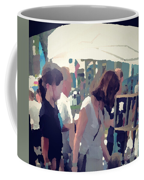 Art Coffee Mug featuring the digital art Vintage Street Scene by Karen Francis