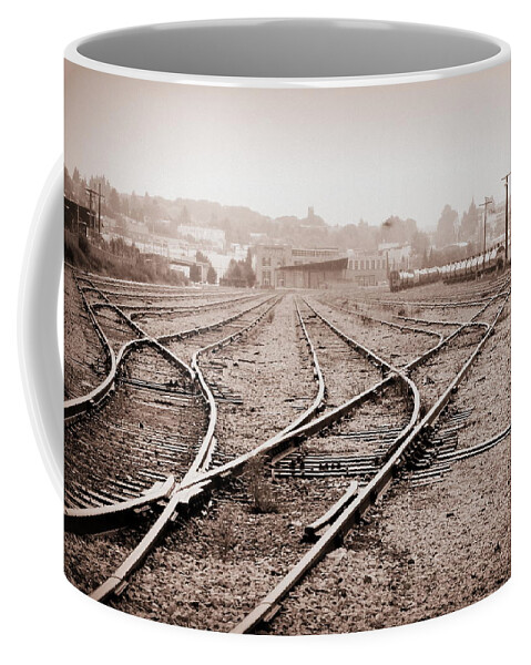Train Coffee Mug featuring the photograph Vintage Tracks by Brigitte Mueller