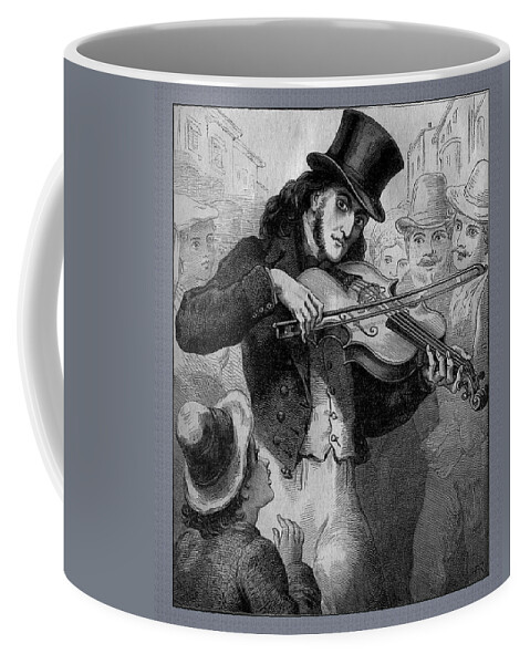 Violin Coffee Mug featuring the photograph Violinist and Composer Paganini as a Street Musician by Phil Cardamone