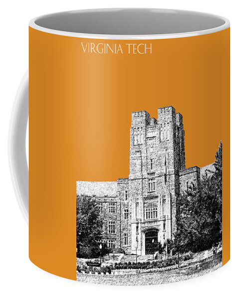 University Coffee Mug featuring the digital art Virginia Tech - Dark Orange by DB Artist