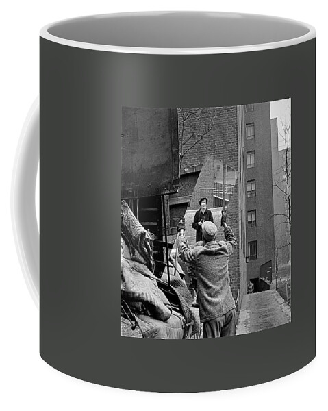 Vivian Maier Self Portrait Probably Taken In Chicago Illinois 1955 Coffee Mug featuring the photograph Vivian Maier self portrait probably taken in Chicago Illinois 1955 by David Lee Guss