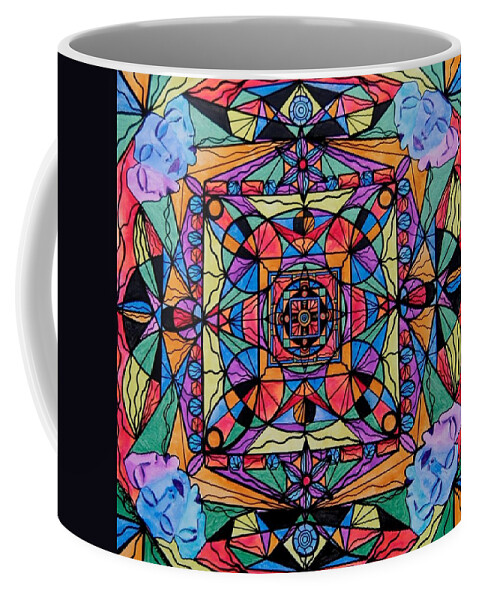 Frequency Painting Coffee Mug featuring the painting Voice Dialogue The One by Teal Eye Print Store