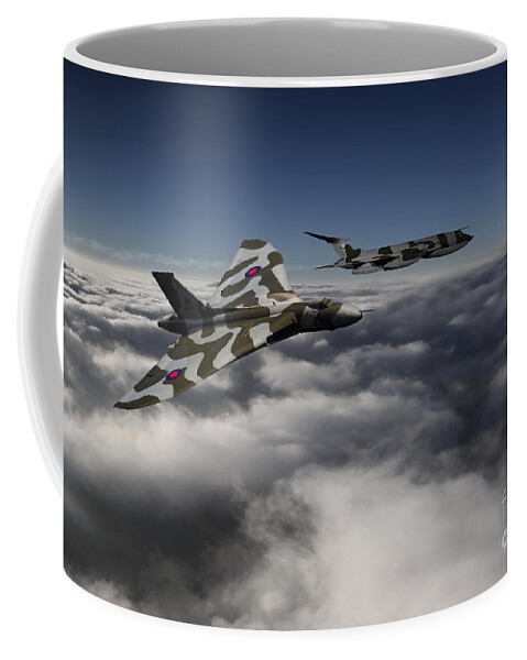 Avro Coffee Mug featuring the digital art Vulcan and Victor by Airpower Art