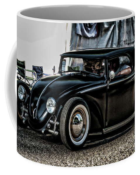 Black Coffee Mug featuring the photograph VW Bug by Ron Roberts