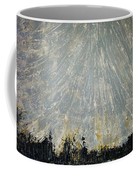 Acryl Painting Structured Coffee Mug featuring the painting W1 - thunderstorm by KUNST MIT HERZ Art with heart